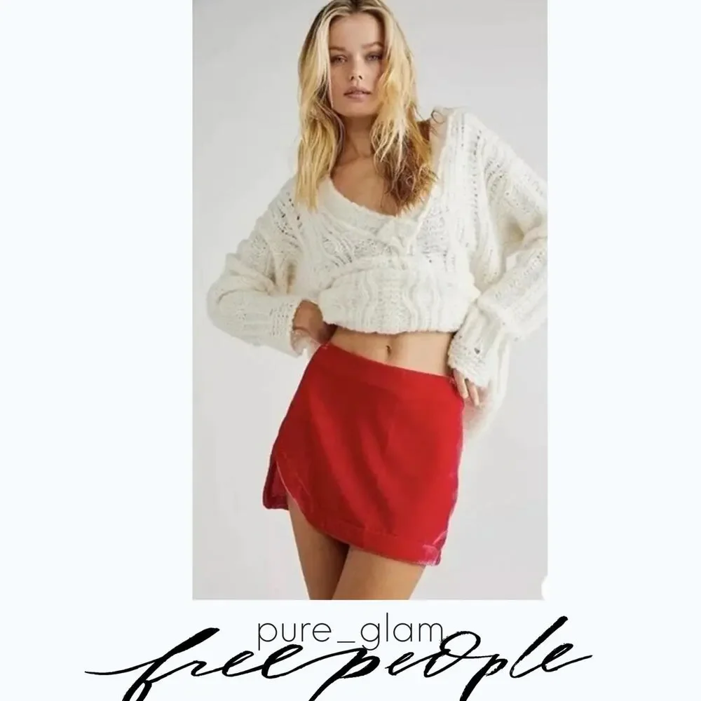 Free People velvet mini skirt